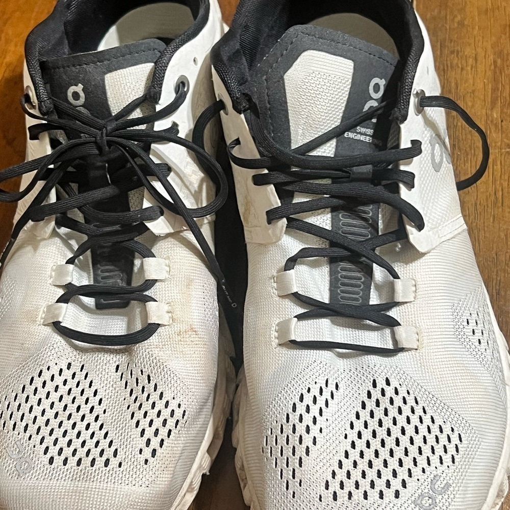 White and Black Athletic Sneakers